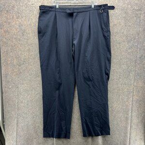 Vintage Ralph Lauren Dress Pants Mens 43 Blue Navy Pleated Trousers Slacks 90s